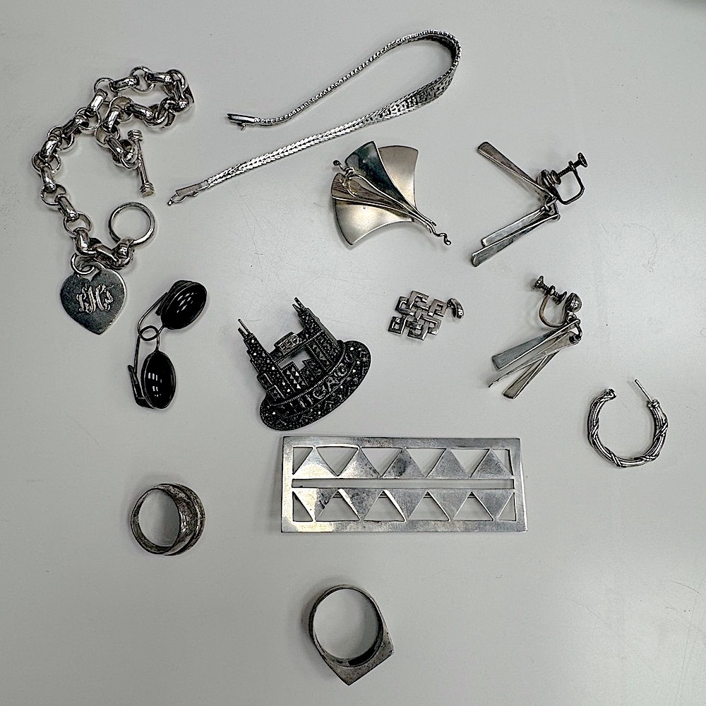 925 Sterling Silver miscellaneous jewelry lot 100g